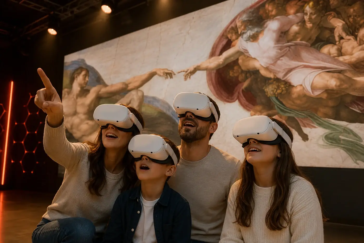 Famiglia in esperienza vArt a VRC Perugia